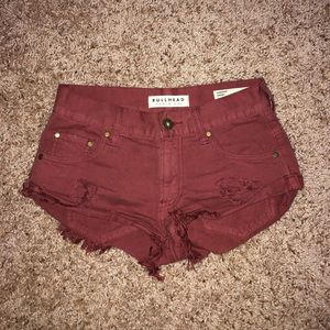 PacSun Denim Maroon Shorts